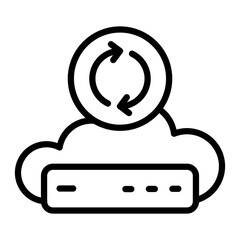 Backup Service Vector Line Icon Design