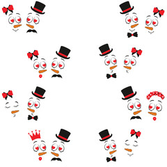 bundle of snowman emoji  set