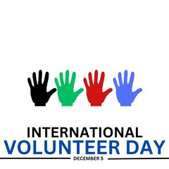 International Volunteer day.  December 5th. Vector illustration.