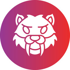 Saber Toothed Tiger Icon Style