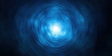 Abstract Blue Concentric Circles Leading to a Bright Light