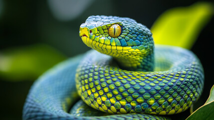 Fototapeta premium Snakes as Icons of Transformation and Balance for the New Year.