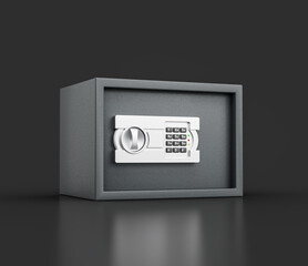 Closed Steel Locker In Sleek Gray Finish Features A Numeric Keypad For Secure Access 3D Illustration