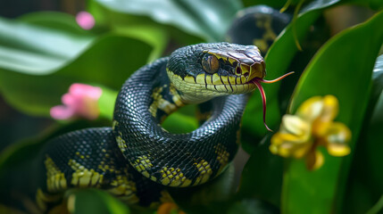 Obraz premium Snakes as Icons of Transformation and Balance for the New Year.