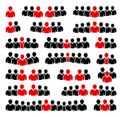 Zestaw ikon ludzi. Symbol tłumu.