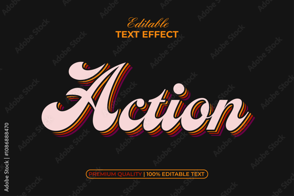 Poster text effect layered color style. editable text effect.