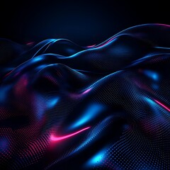 Fototapeta premium Abstract digital landscape with flowing waves of light, creating a mesmerizing interplay of colors and patterns that evoke a sense of depth and movement in a virtual space