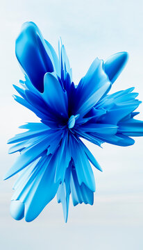 Blue color exploding over white background