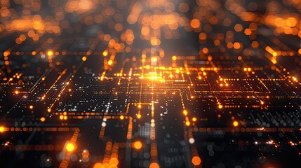 Fototapeta premium Cybersecurity grid with glowing protective barriers