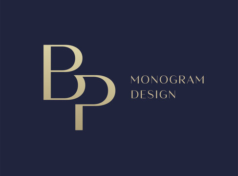 BP letter logo icon design. Classic style luxury initials monogram.