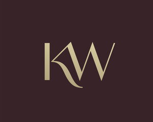 KW letter logo icon design. Classic style luxury initials monogram.