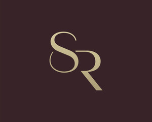 SR letter logo icon design. Classic style luxury initials monogram.