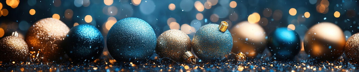 Blue and gold Abstract background and bokeh