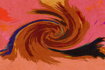 Ilustracja grafika abstrakcja chaos tornado kolorów wirówka z barw. © Monika