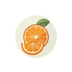 Simple flat 2D icon tangerine isolated on a transparent background, vector, flat design, animation design, vector, flat , animation design, simple flat 2D icon, minimalist design