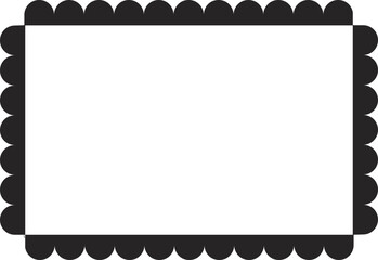 Scalloped seal round price emblem badge simple frame decoration 