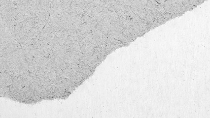 Torn gray white paper cardboard message background page with rough edges and blank copy space for text backdrop design element