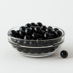 bowl of black bubble boba pearl