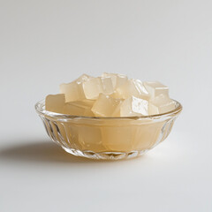 a bowl of transparent nata de coco jelly