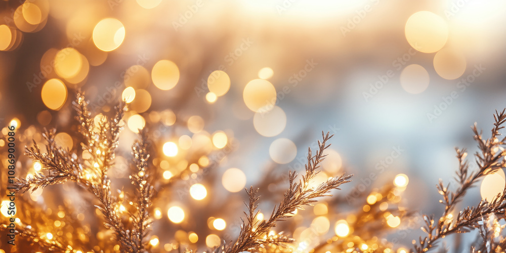 Poster christmas festive background with bokeh and lights. image. created with generative ai technology