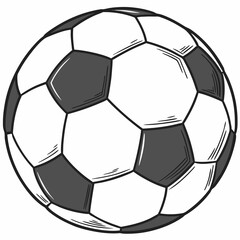 Silhouette of a soccer ball in a cutout style, emphasizing its iconic shape against a contrasting background.