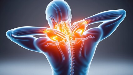 Neck pain relief techniques home environment health tips wellness space close-up view self-care strategies for better living