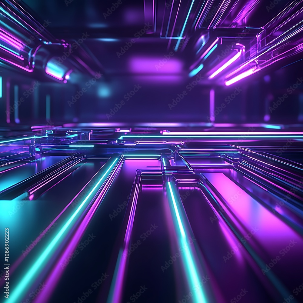 Poster futuristic abstract background with neon colors and digital texture, perfect for technology and sci-