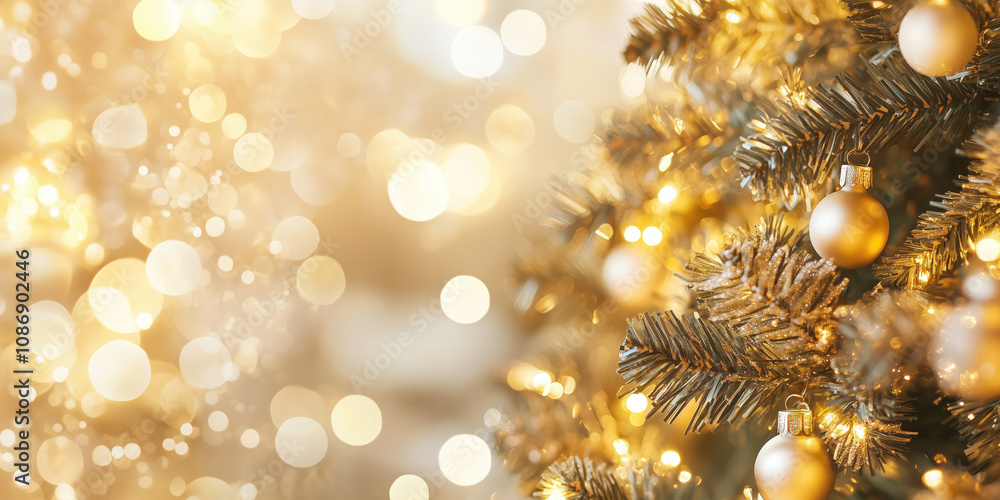 Poster christmas festive background with bokeh and lights. image. created with generative ai technology