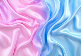 Fototapeta premium Pink and Blue Satin Fabric Texture 