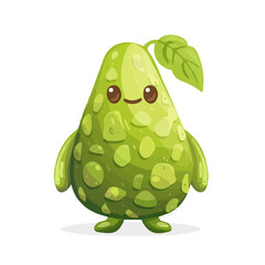 Simple flat 2D icon avocado isolated on a transparent background, vector, flat design, animation design, vector, flat design, animation design, simple flat 2D icon, minimalist design