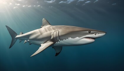 Photo a cartoon scene of a tropical sea with a dolphin,Shark and fish