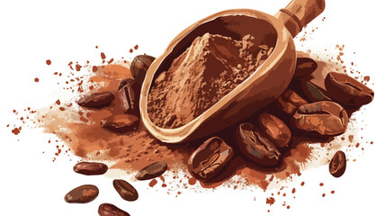 Hand-Drawn Cocoa Powder Food Vector Illustration