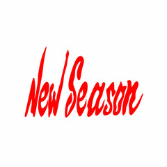 Vector illustration of New Season text graphic. excitedly announcing the arrival of the new season. Perfect for seasonal promotions, marketing and advertising.