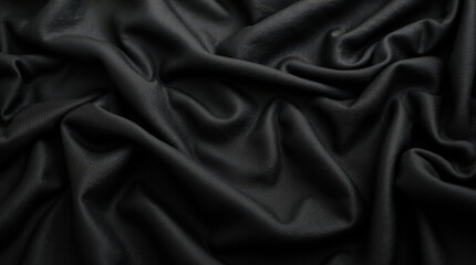 Fototapeta premium Elegant Black Textured Background for Minimalist Design, Velvet and Fabric Pattern with Copy Space