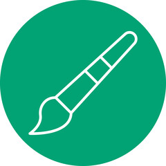 Paintbrush line circle icon