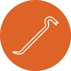 Crowbar line circle icon