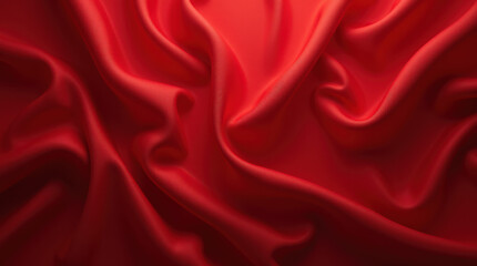 Obraz premium Luxurious Red Silk and Satin Fabric Texture - Perfect for Backgrounds, Designs, and Mockups