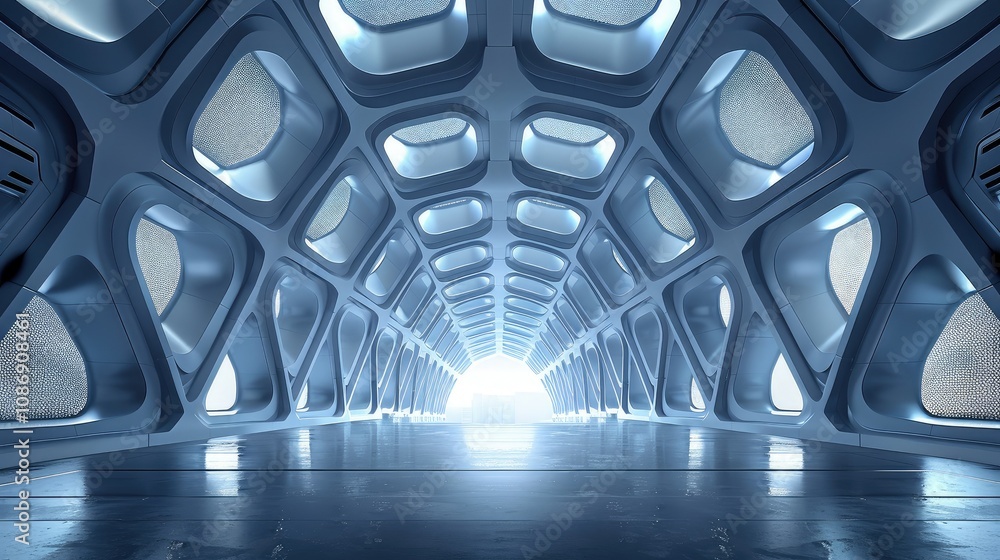 Aufkleber futuristic geometric patterns in a digital setting