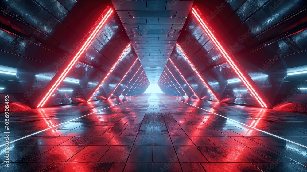 Poster futuristic geometric patterns in a digital setting