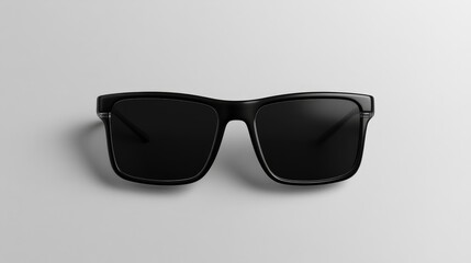 Sleek black sunglasses mockup featuring a minimalist design with dark lenses and a clean backdrop, ideal for showcasing eyewear branding or design concepts.