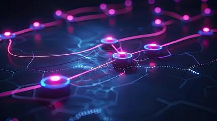 Interactive career map with glowing pathways