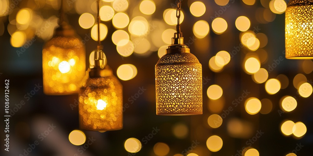 Poster christmas festive background with bokeh and lights. image. created with generative ai technology