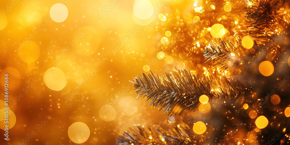 Poster christmas festive background with bokeh and lights. image. created with generative ai technology