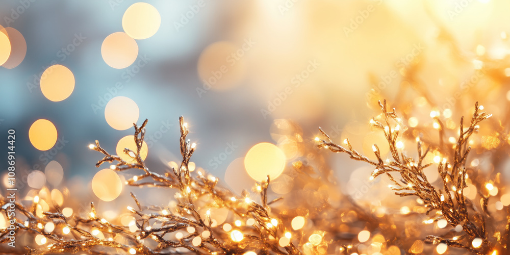 Poster christmas festive background with bokeh and lights. image. created with generative ai technology