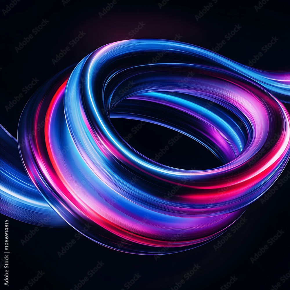 Poster vibrant abstract light trails in motion creating a dynamic and colorful swirling effect against a de