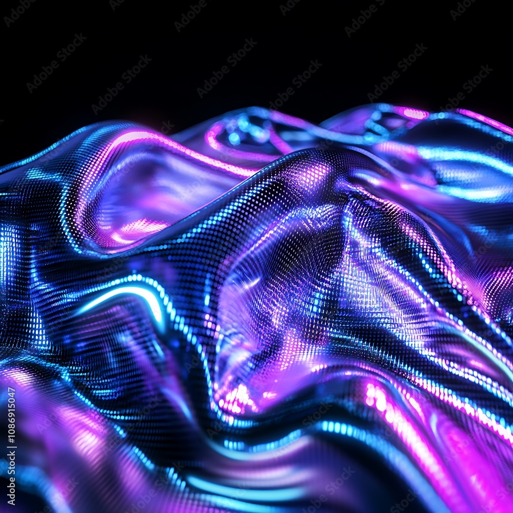 Aufkleber vibrant abstract waves of light and color creating a dynamic visual display, contemplating the inter