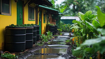old house with flowers