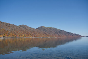 支笏湖の秋の紅葉