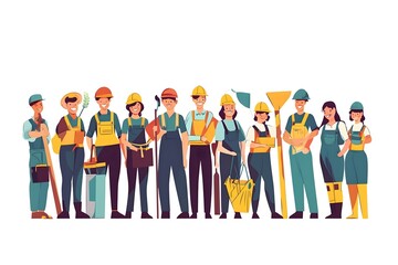 Labour day Safety hard hat and Construction tools background Labour Day concept on isolated background. 1st May celebrate on Labour Day is an annual holiday. celebration, day, poster, illustration,