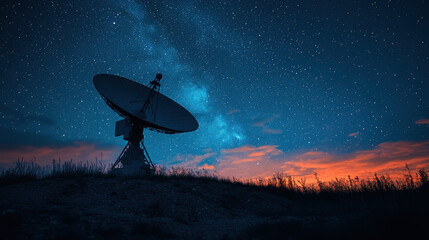 satellite dish in the mountains